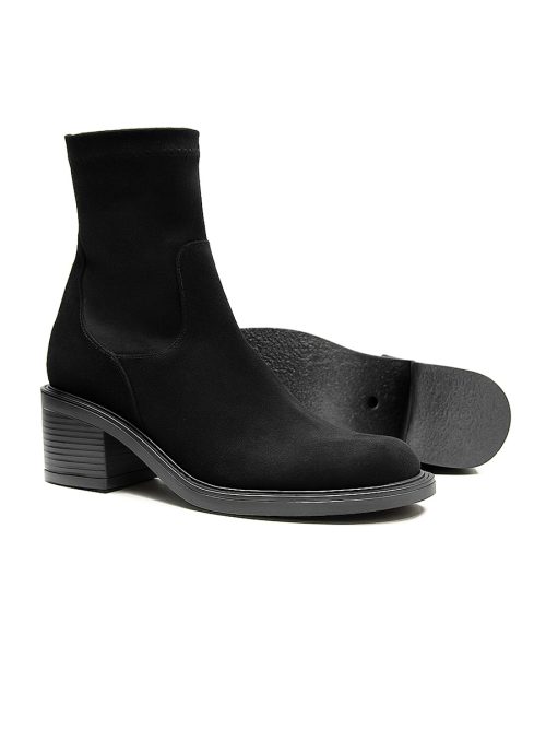 botki skórzane barefoot na obcasie