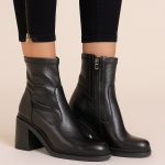 botki skórzane na słupku